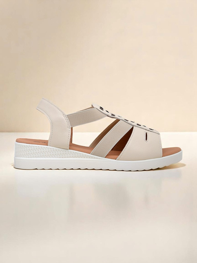 Royalfashion Damensandalen mit niedrigem Keilabsatz Sora