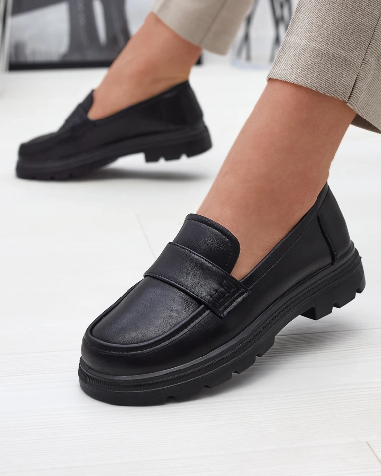 Schwarze Mokassins aus Öko-Leder für Damen Raffive - Footwear