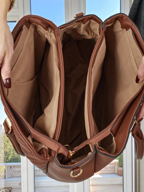 Жіноча сумка-шопер з екошкіри з тисненням Corvella