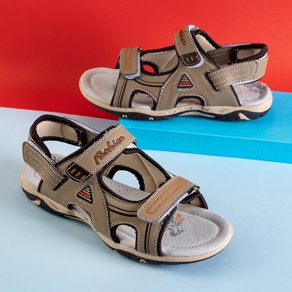 Beige Jungen Monekin Klett Sandalen - Schuhe