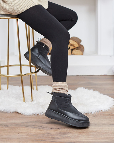 Royalfashion Damen Schneestiefel in schwarzer Farbe Fopinia