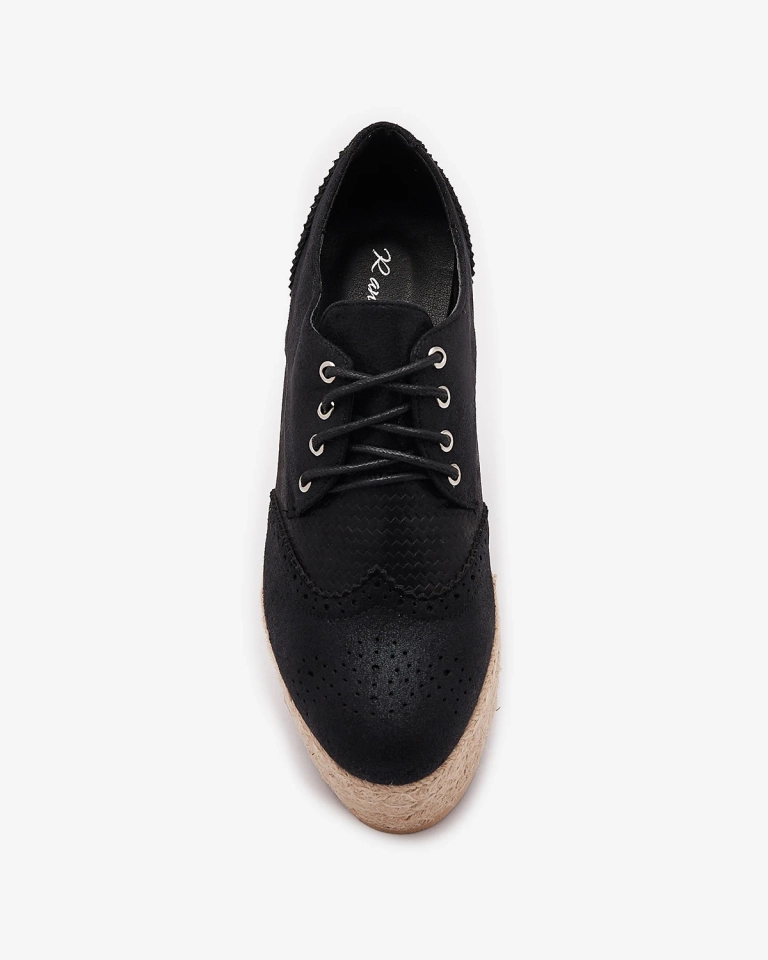 Schwarze Damen-Halbschuhe mit Plateau Jacais- Footwear