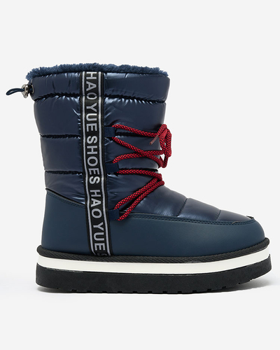 Royalfashion Marineblaue Damen Schneestiefel Gepanden