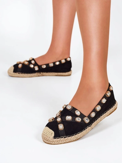 Schwarze Damen-Espadrilles mit Wamba-Kristallen - Schuhe