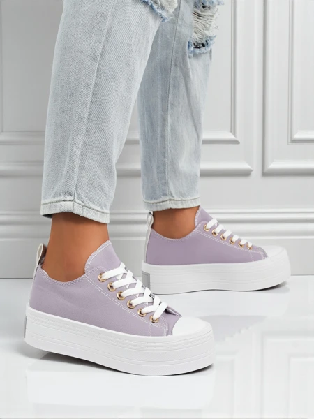 Violette Damen-Sneakers Callista mit Plateausohle – Sommer/Herbst, flacher Absatz
