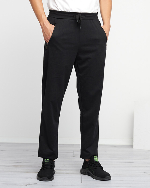 Класичні чорні прямі чоловічі спортивні штани - одяг