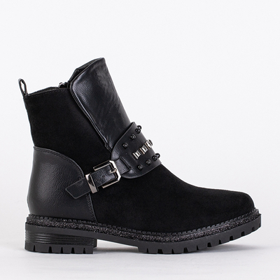 Чорні утеплені черевики для дівчинки Peggie
