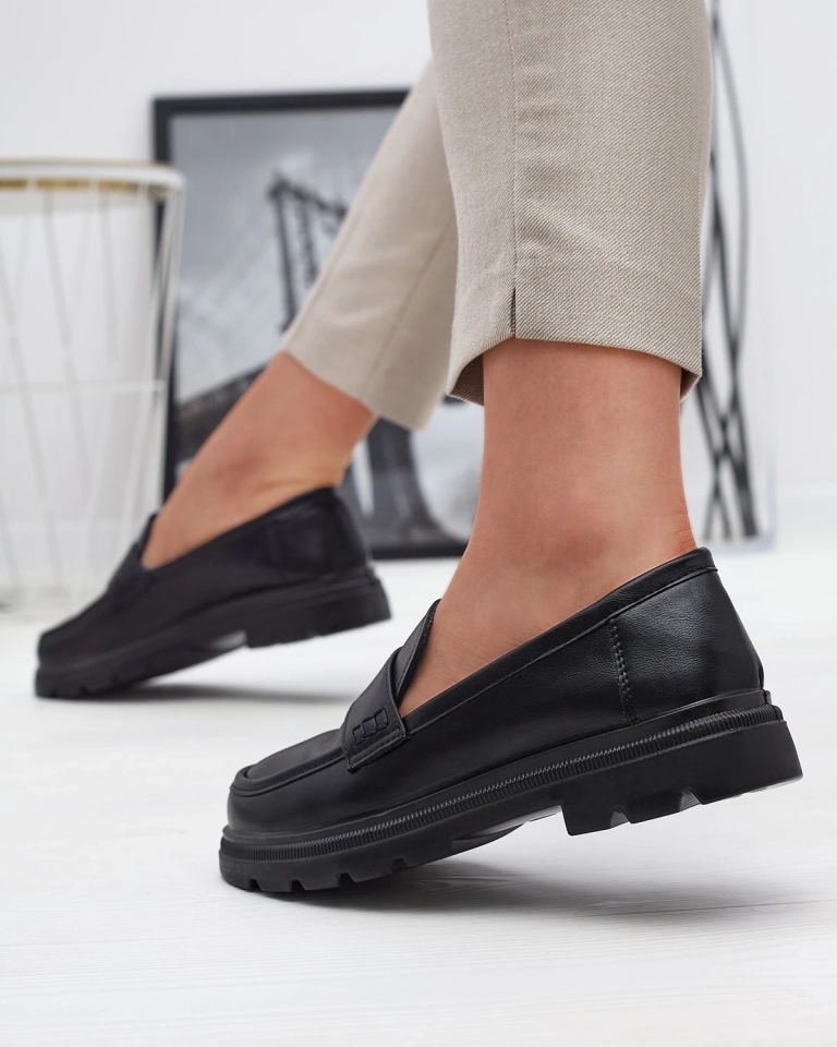 Schwarze Mokassins aus Öko-Leder für Damen Raffive - Footwear