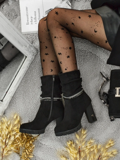 Ботильйони жіночі еко замшеві на підборах-стовпчику BrambleDusk