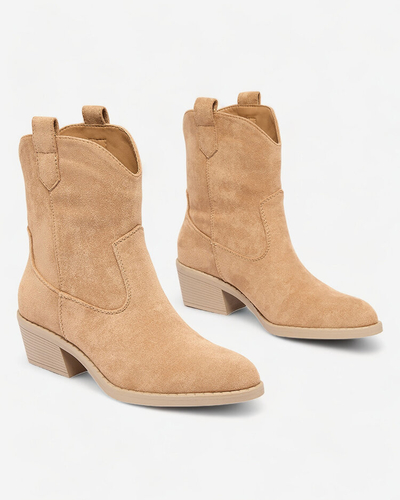 Royalfashion Hellbraune isolierte Damen-Cowboystiefel Bronco