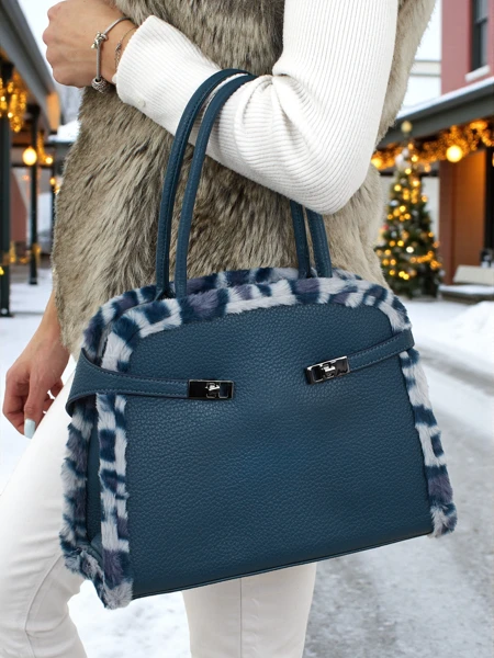 Kleine Damenhandtasche aus Öko-Leder mit Leopardenmuster Panthory