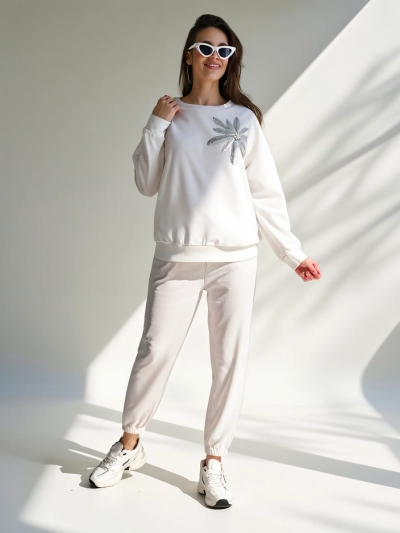 Royalfashion Damen Viskose-Set mit einem Blumenmotiv