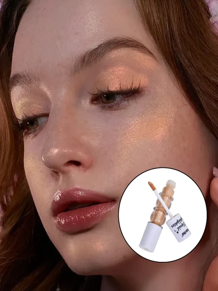 Flüssiger Gesichts-Highlighter mit Pinsel Golden Petal