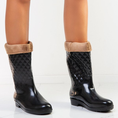 Schwarze hohe Stiefel mit Hippo-Isolierung - Schuhe