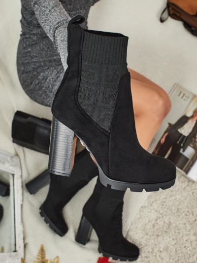 Damen Stiefeletten Öko-Wildleder mit Blockabsatz Vansoria