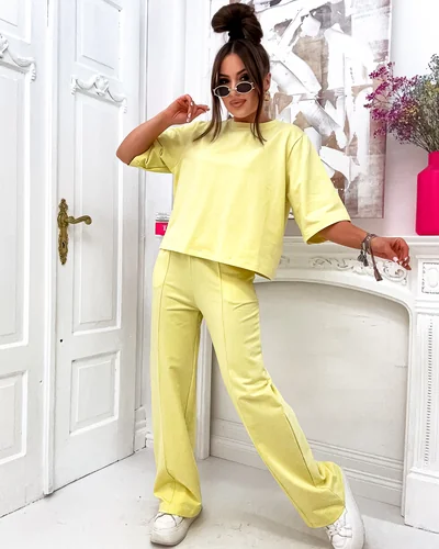 Royalfashion Damen Baumwollset mit weiten Hosen