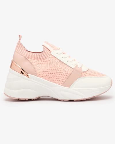 Pinke Damen-Sneaker-Sportschuhe auf einem Absatz Ezetta- Footwear