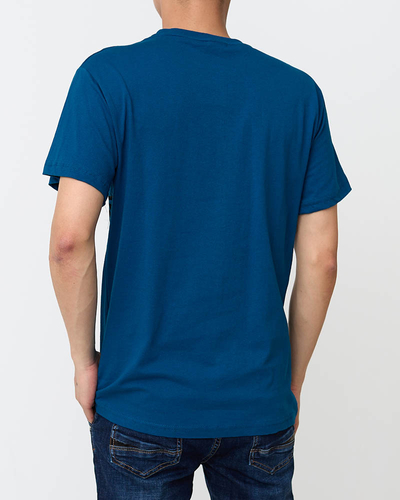 Herren-T-Shirt mit türkisfarbenem Aufdruck - Kleidung
