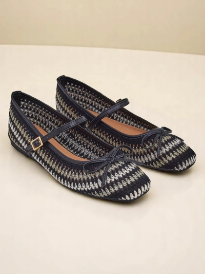 Royalfashion Damen-Ballerinas aus gewebtem Stoff mit Riemen Vanot