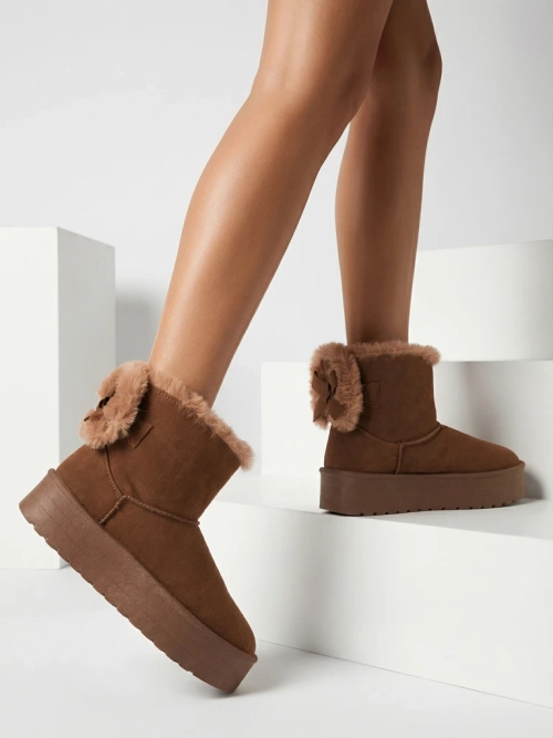 Жіночі черевики Royalfashion a'la snow boots коричневого кольору Goroggo