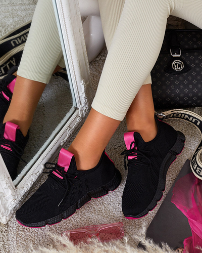 Sportschuhe für Damen in Schwarz und Fuchsia Bommgi - Schuhe