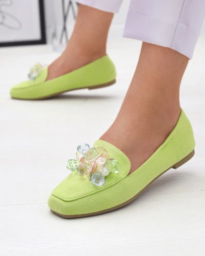 Grüne Öko-Wildleder-Mokassins für Damen Gepossa- Footwear