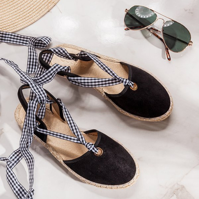 Schwarze Espadrilles mit offenem Absatz Papavero - Footwear