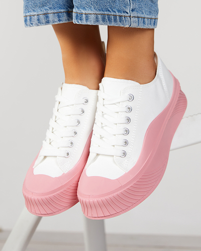 Weiß-rosa Damen-Sneaker, Typ Nerikas Sneaker - Schuhe