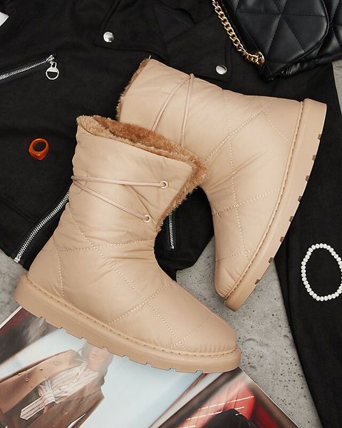 Hellbraune Damenschuhe a'la Schneestiefel Amirfu- Footwear