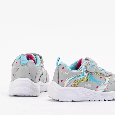 OUTLET Hellgrauer Mädchen-Sneaker mit Jako-Footwear-Print