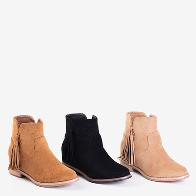 Hellbraune Damenstiefel auf einem Innenkeil Drezden - Schuhe