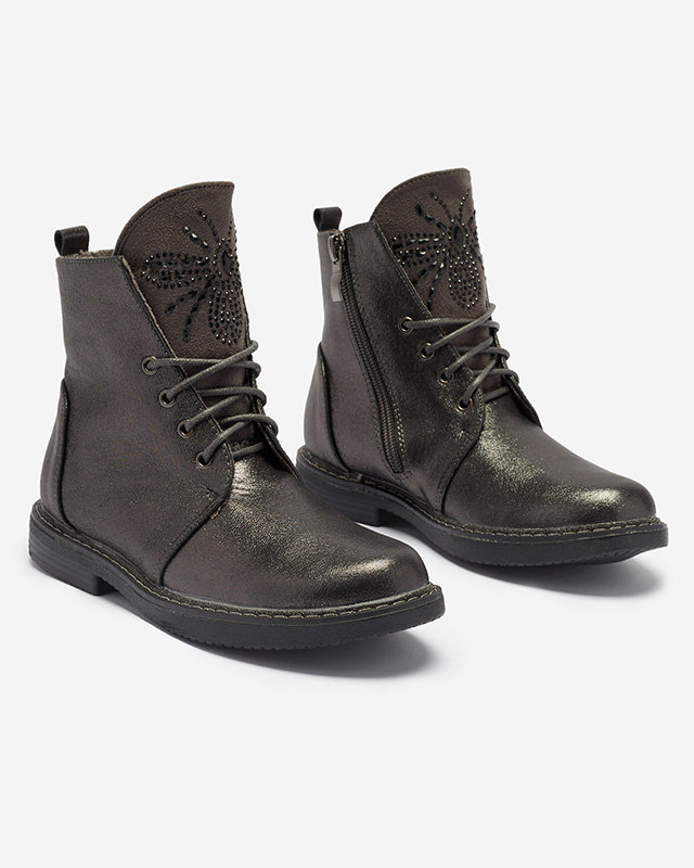 Hohe Graphit-Mädchenstiefel mit Glitzer Wirma- Footwear