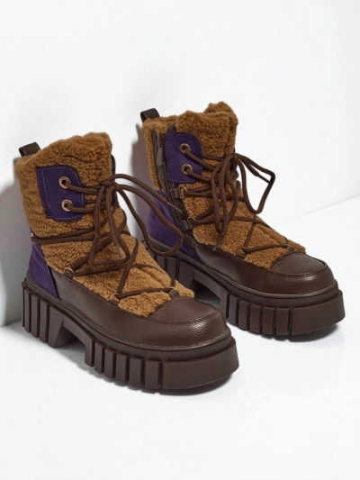 Damen Worker Boots mit Fell Cindora