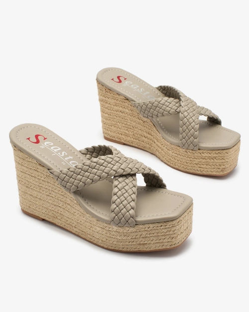 Жіночі шльопанці Royalfashion Grey на підборах Saxiffa