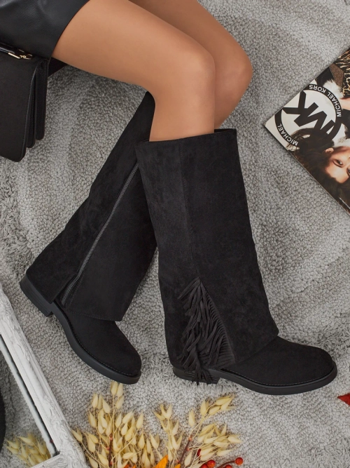 Жіночі чоботи еко замшеві з халявою Ismara