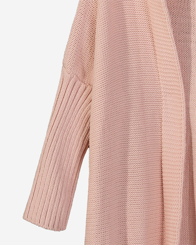 Langer Cape-Cardigan mit Kapuze in Pink für Damen - Kleidung