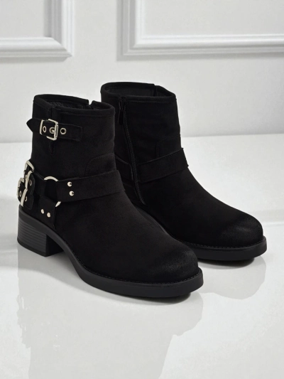 Damenstiefeletten aus Öko-Wildleder mit Schnallen Valtos