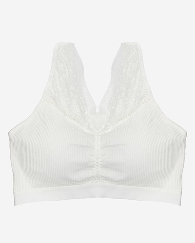 Weißer Sport-BH für Damen mit Spitze - Unterwäsche