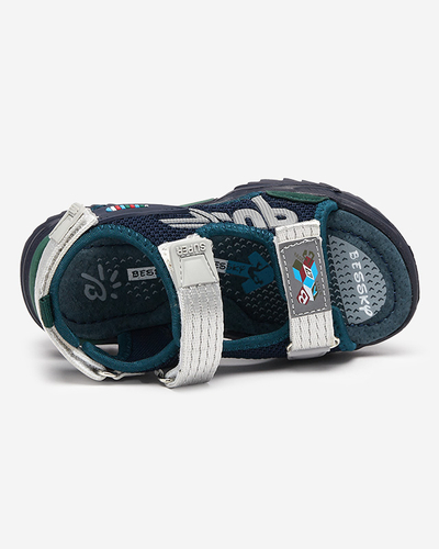 Doniso marineblaue und grüne Kindersandalen - Schuhe