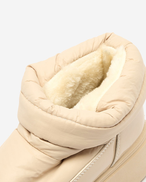 Royalfashion Жіночі черевики-сліпони для снігу бежевого кольору Ademra