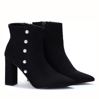 Schwarze Stiefel mit Perlen auf einem hohen Pfosten Maya - Schuhe