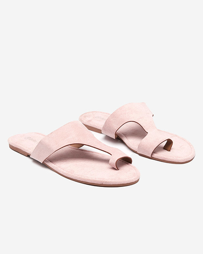 OUTLET Öko-Wildleder-Hausschuhe für Damen in Rosa Ekua- Schuhe