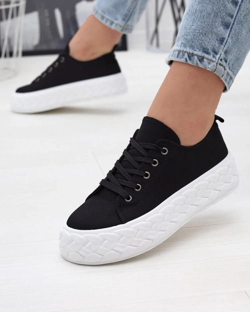 Чорні спортивні кросівки на платформі Saddol- Footwear
