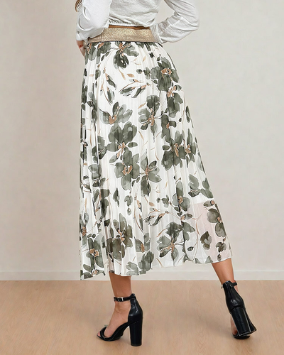Royalfashion Damen Faltenrock mit Blumenmuster