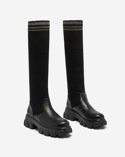 Чорні високі жіночі чоботи Alerpi