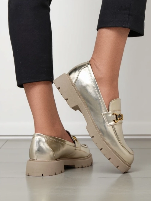 Royalfashion Жіночі мокасини з позолотою Goldlove