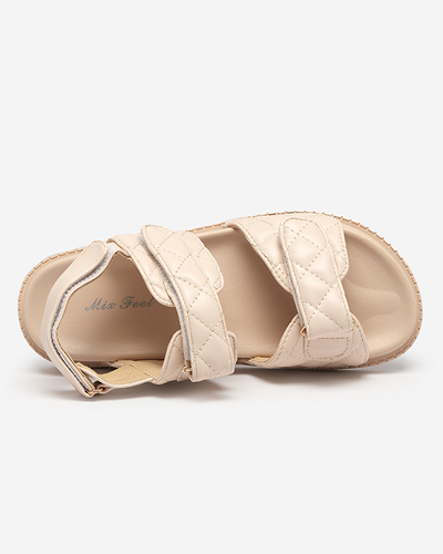 Beige Damensandalen mit Klettverschluss Korine - Footwear