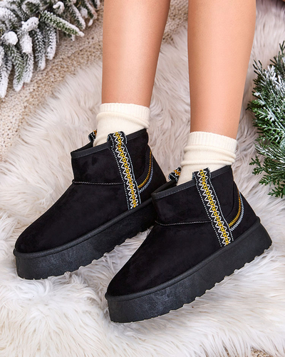 Royalfashion Damen Kurzstiefel a'la Schneestiefel mit Ornament Erititta