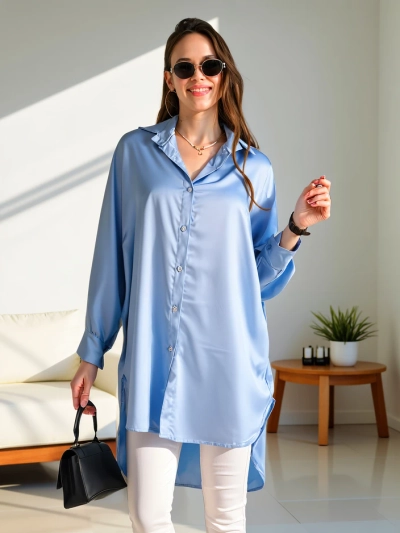 Royalfashion Langes Oversized-Shirt für Damen