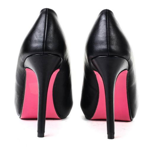 Czarne czółenka na platformie - Obuwie